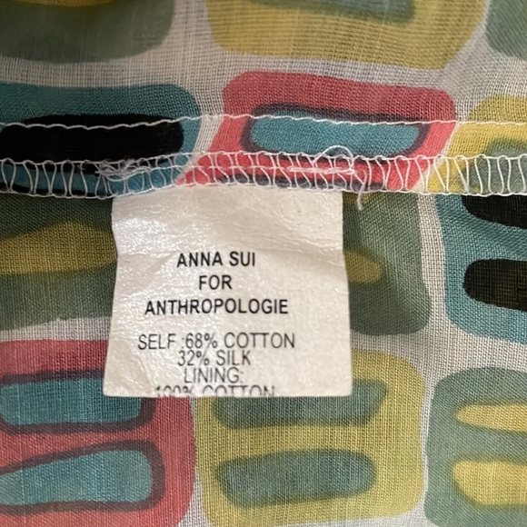 Anna Sui for Anthropologie Mile Marker Printed Silk Tank Size 4 - Picture 8 of 8